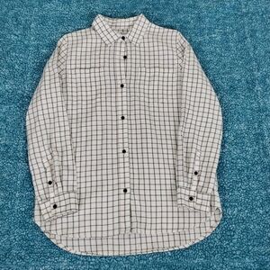 Madewell Long Sleeves Plaid Grid Pattern Flannel Button Down Shirt Size Large